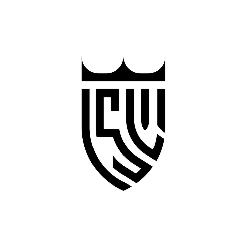 sl couronne bouclier initiale luxe et Royal logo concept vecteur