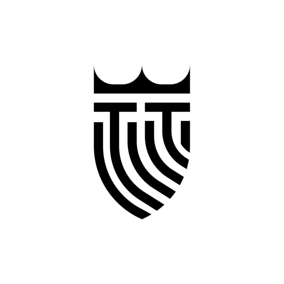 tt couronne bouclier initiale luxe et Royal logo concept vecteur