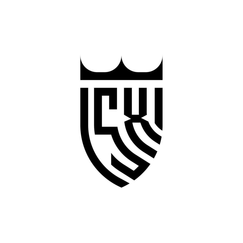 sx couronne bouclier initiale luxe et Royal logo concept vecteur