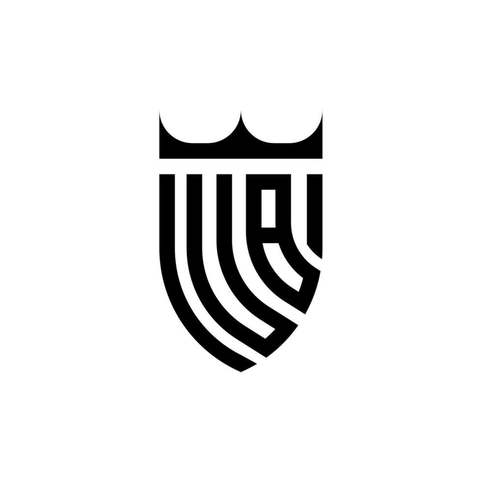 ub couronne bouclier initiale luxe et Royal logo concept vecteur