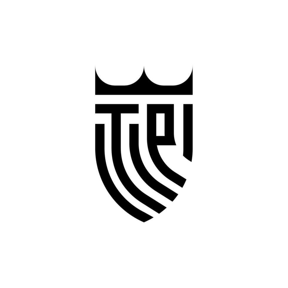 tp couronne bouclier initiale luxe et Royal logo concept vecteur