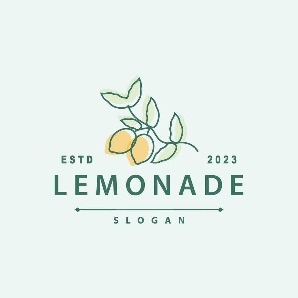 citron logo, Frais citron jus illustration conception pour minimaliste, élégant, luxueux plantation vecteur