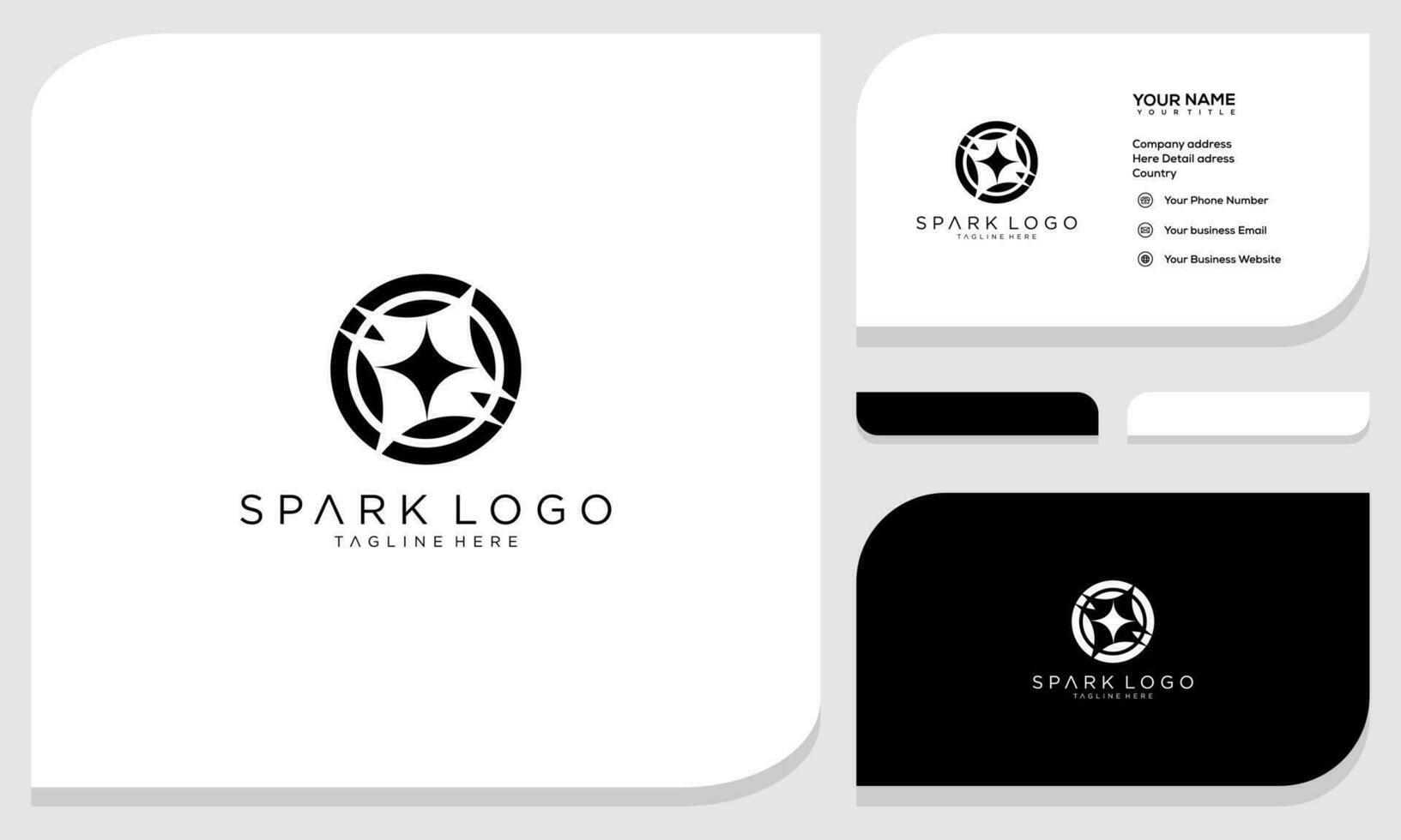 étincelle logo graphique vecteur icône. logo conception et affaires carte