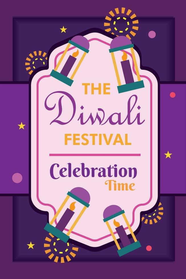 diwali affiche traditionnel Indien fête vecteur illustration