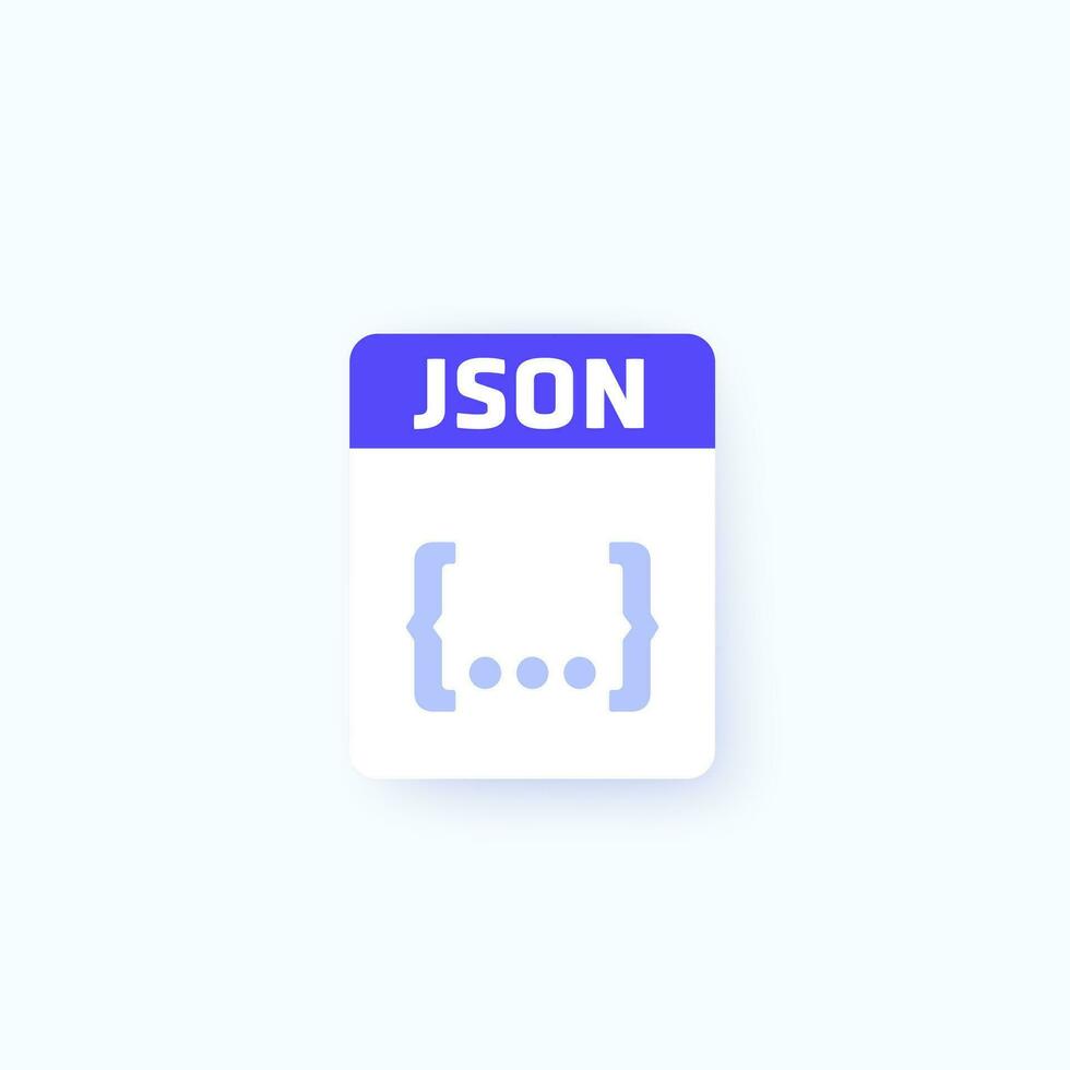 json fichier format icône pour applications, vecteur