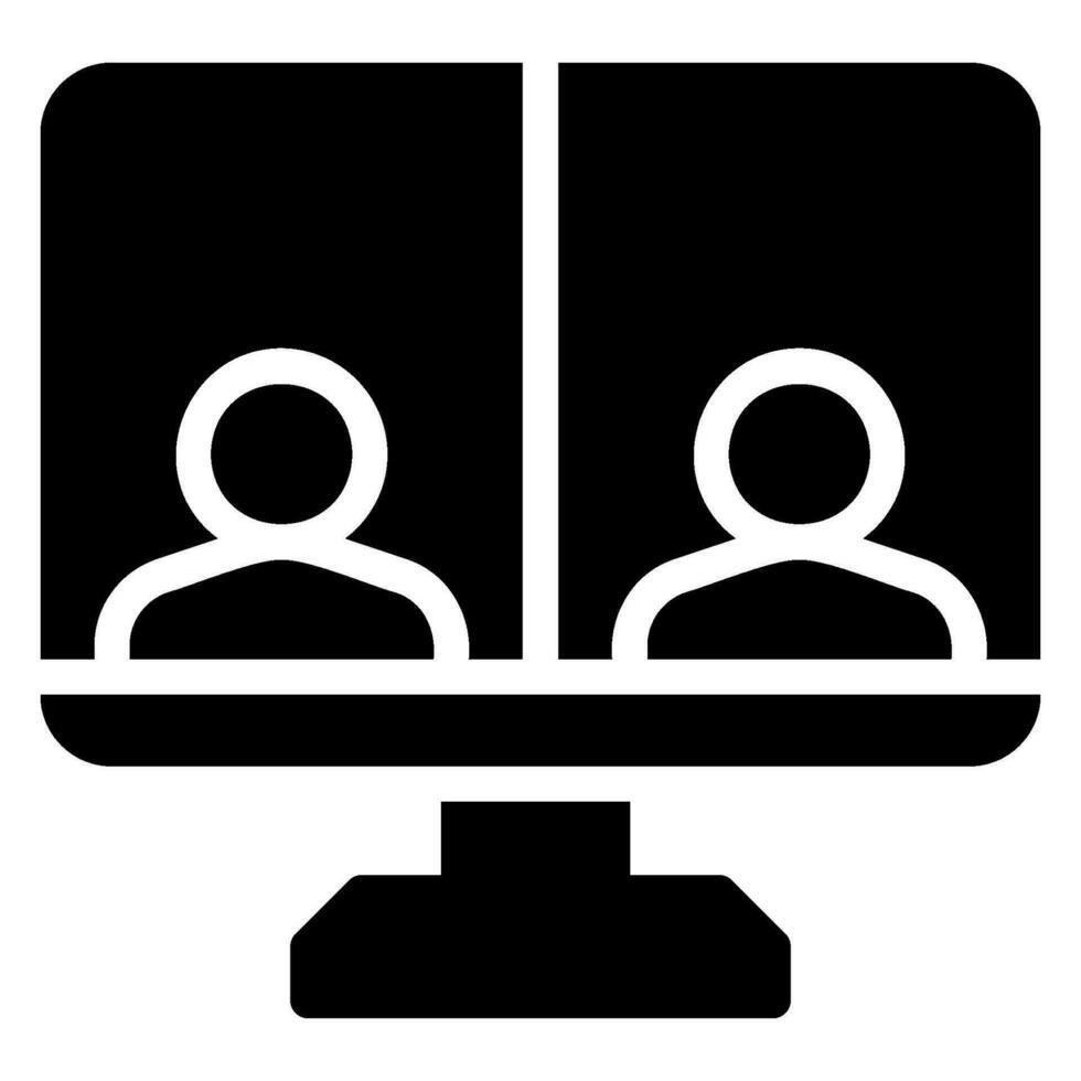icône de glyphe de vidéoconférence vecteur