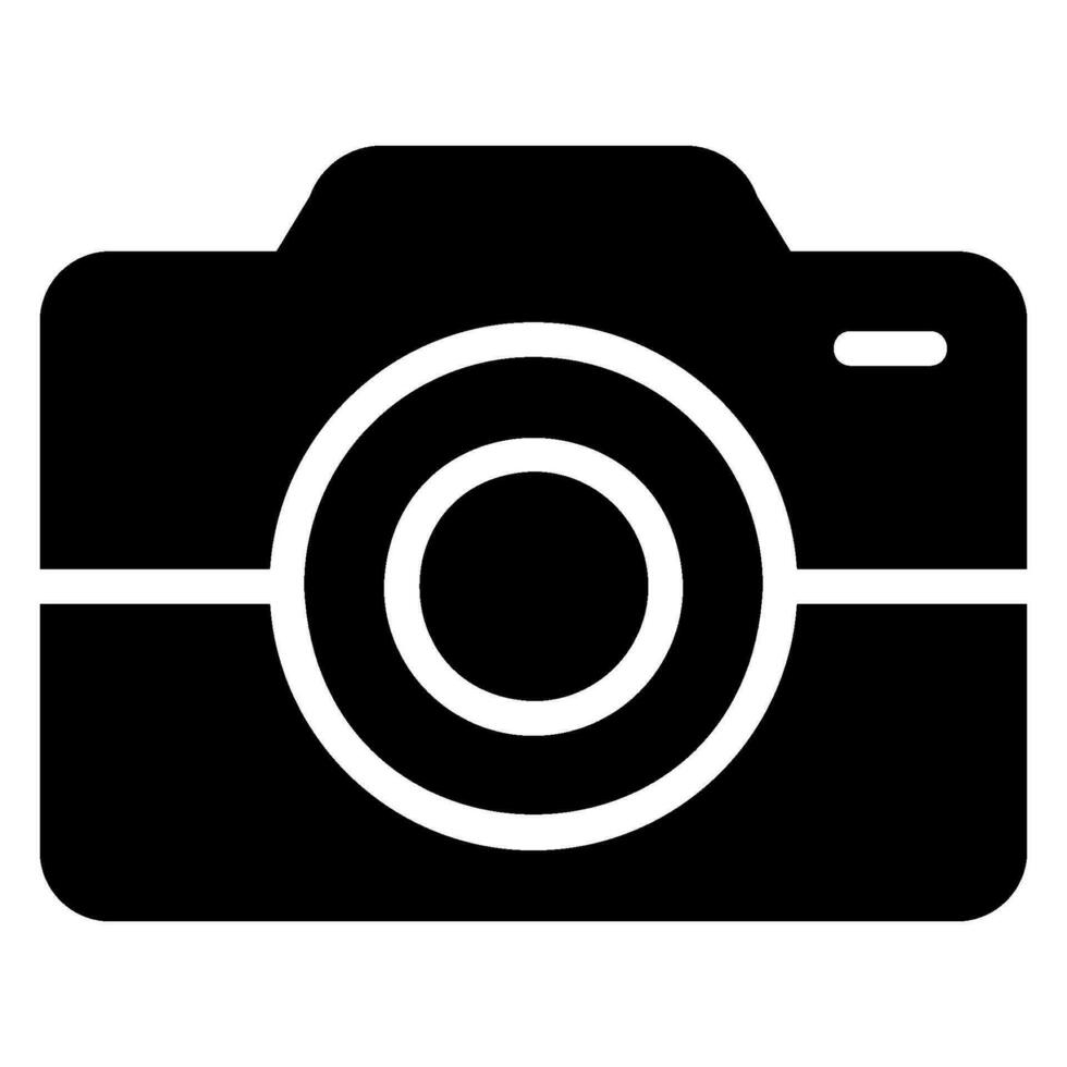icône de glyphe de caméra photo vecteur