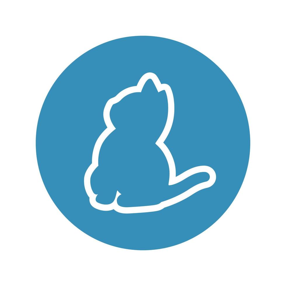 Logo vectoriel de gestionnaire de paquets de fils - contour chaton en cercle bleu