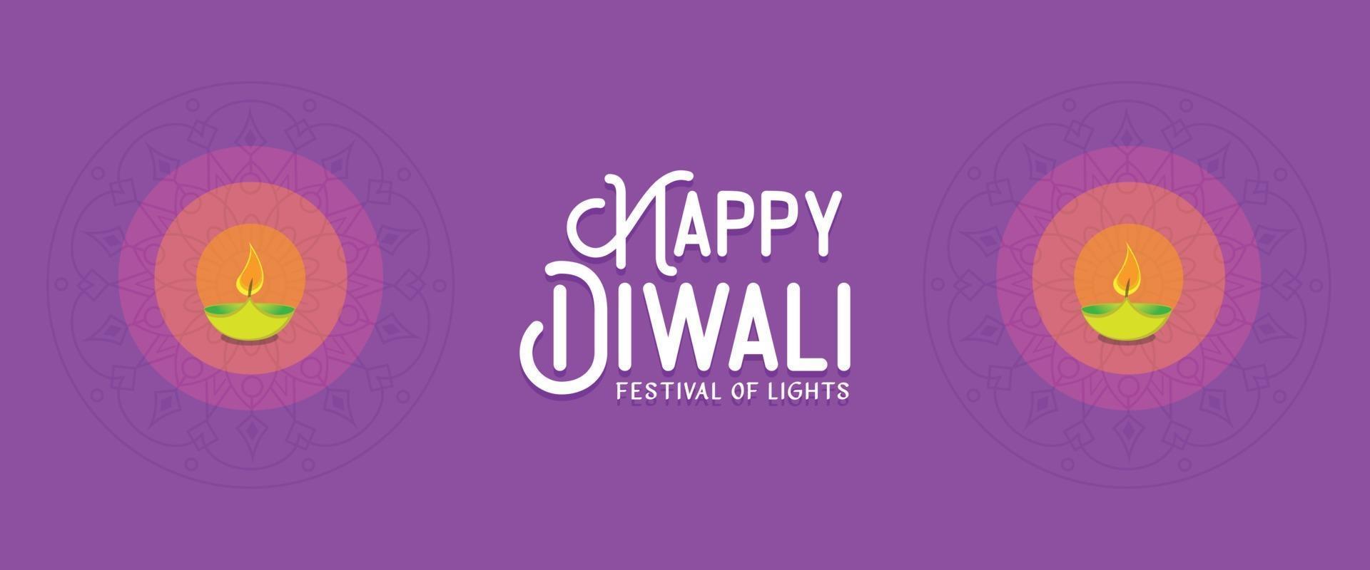 bannière joyeux diwali avec vecteur de lampe à télécharger gratuitement