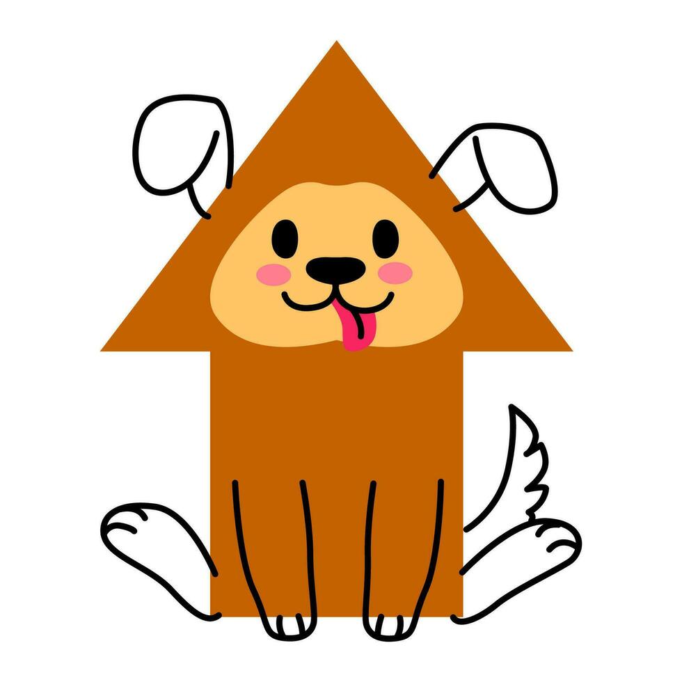 dessin animé chien animal personnage avec math forme vecteur
