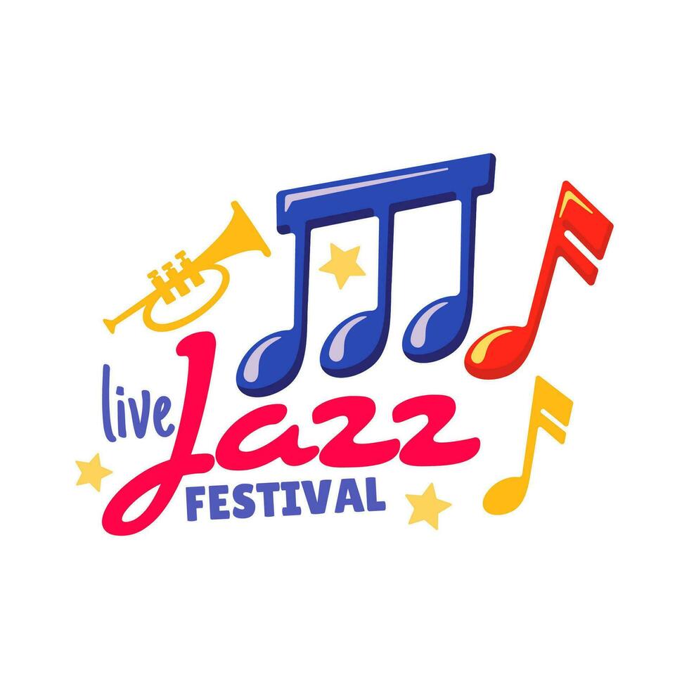 le jazz la musique Festival icône, trompette, musical Remarques vecteur