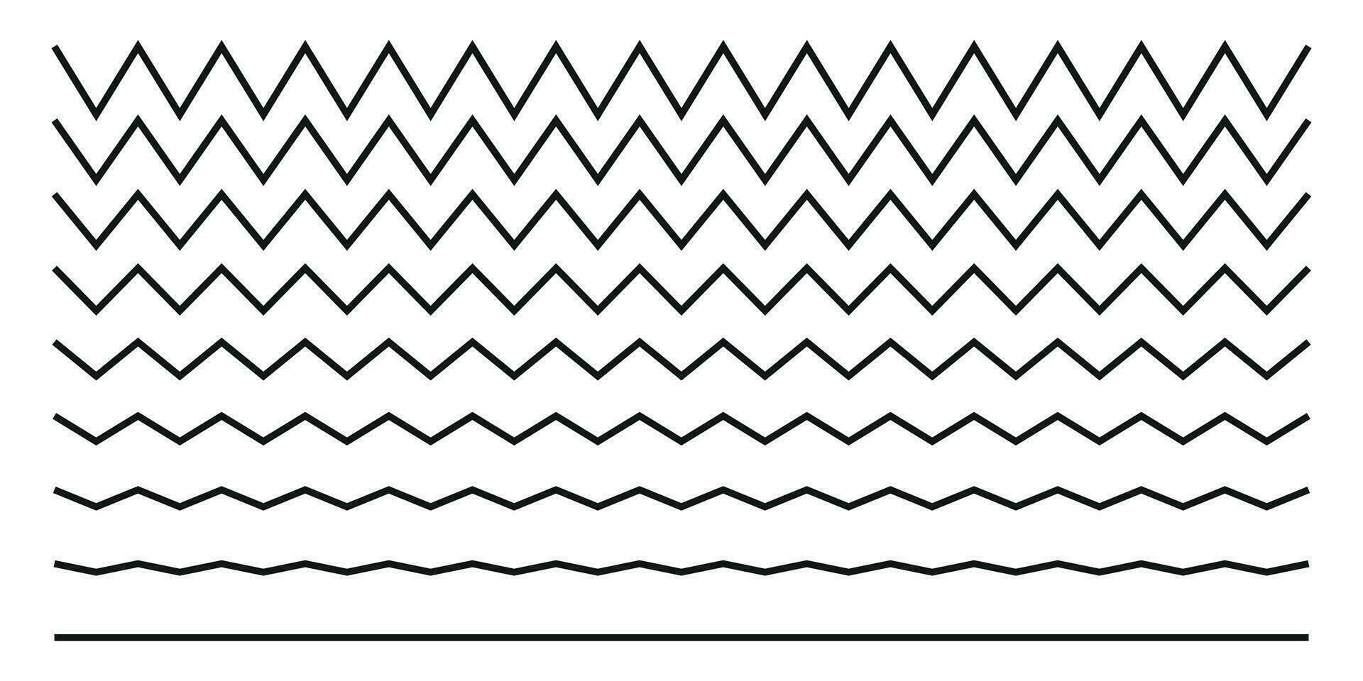 vecteur de une zigzag ligne à une tout droit ligne sur blanc Contexte.