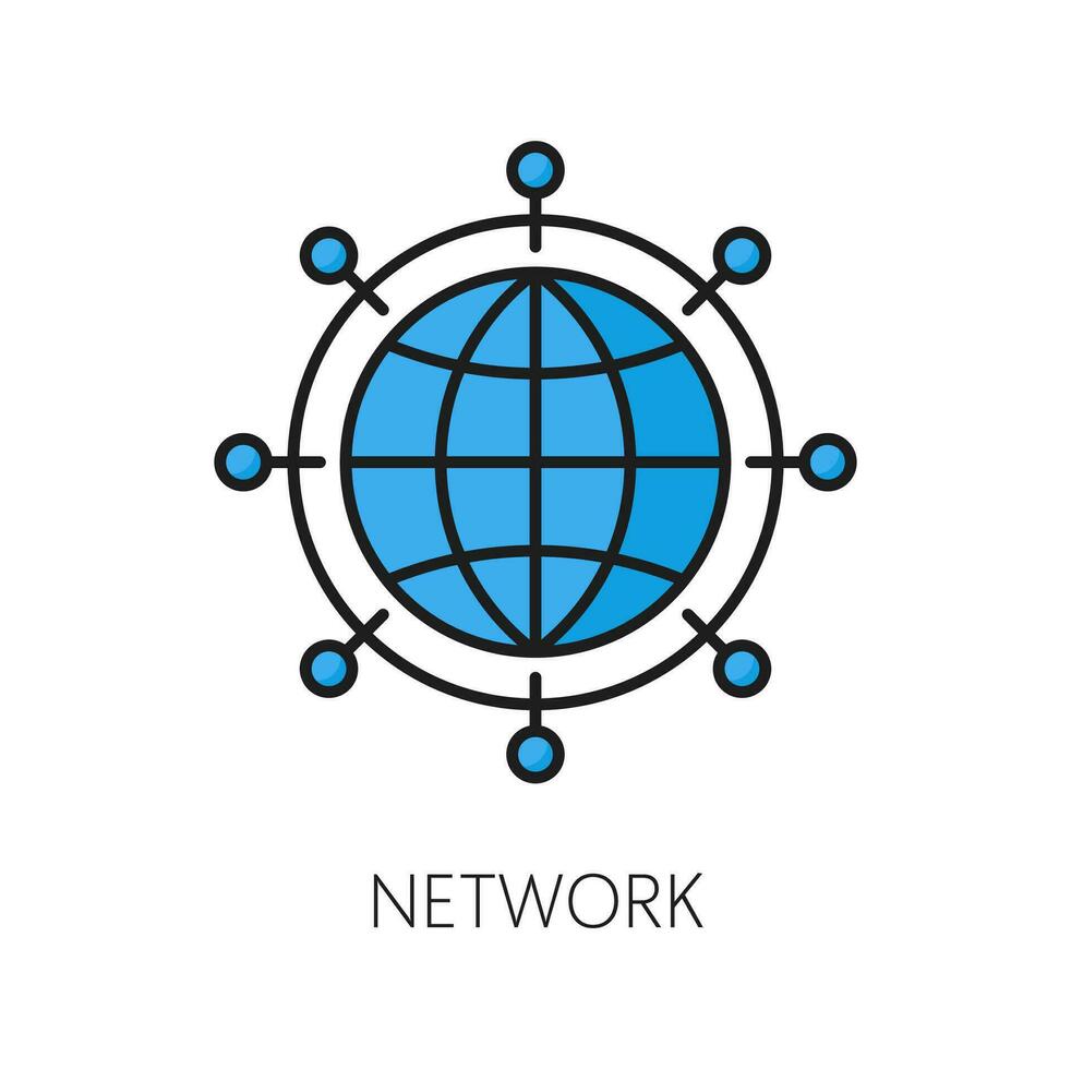 réseau. cdn. contenu livraison réseau icône vecteur