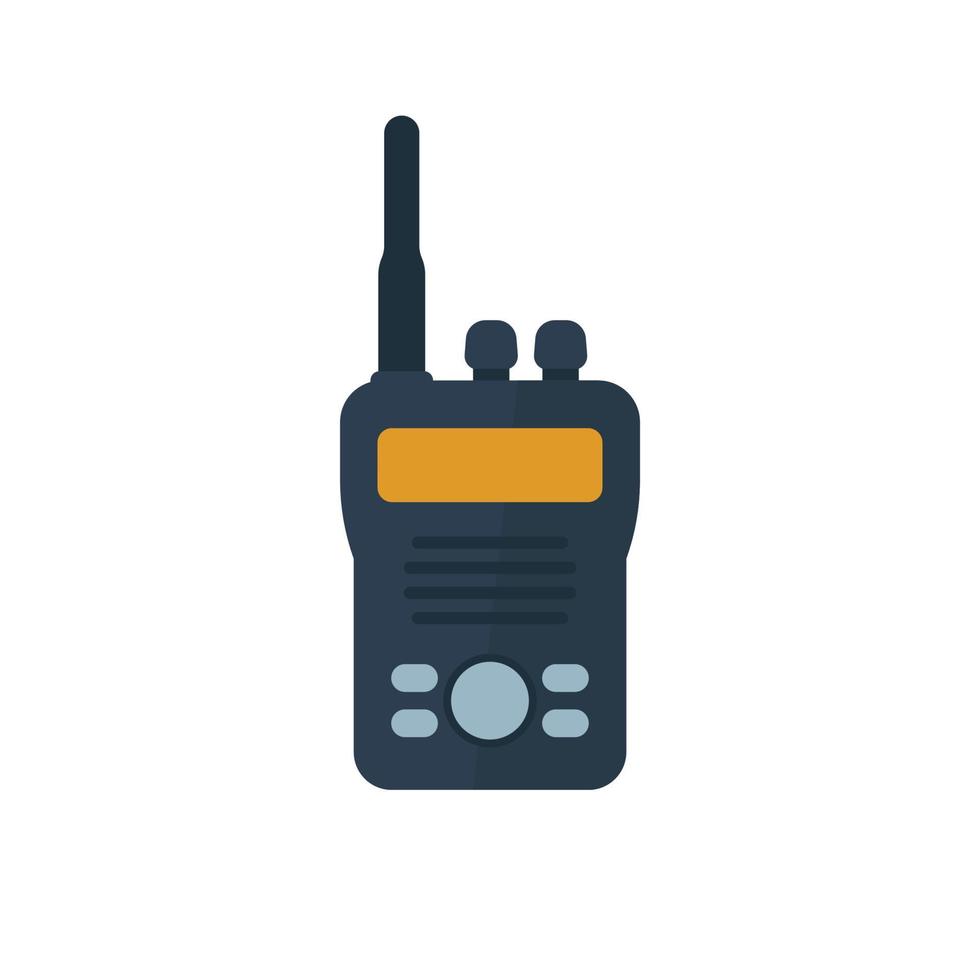 ensemble radio, icône plate de vecteur d'émetteur-récepteur portable