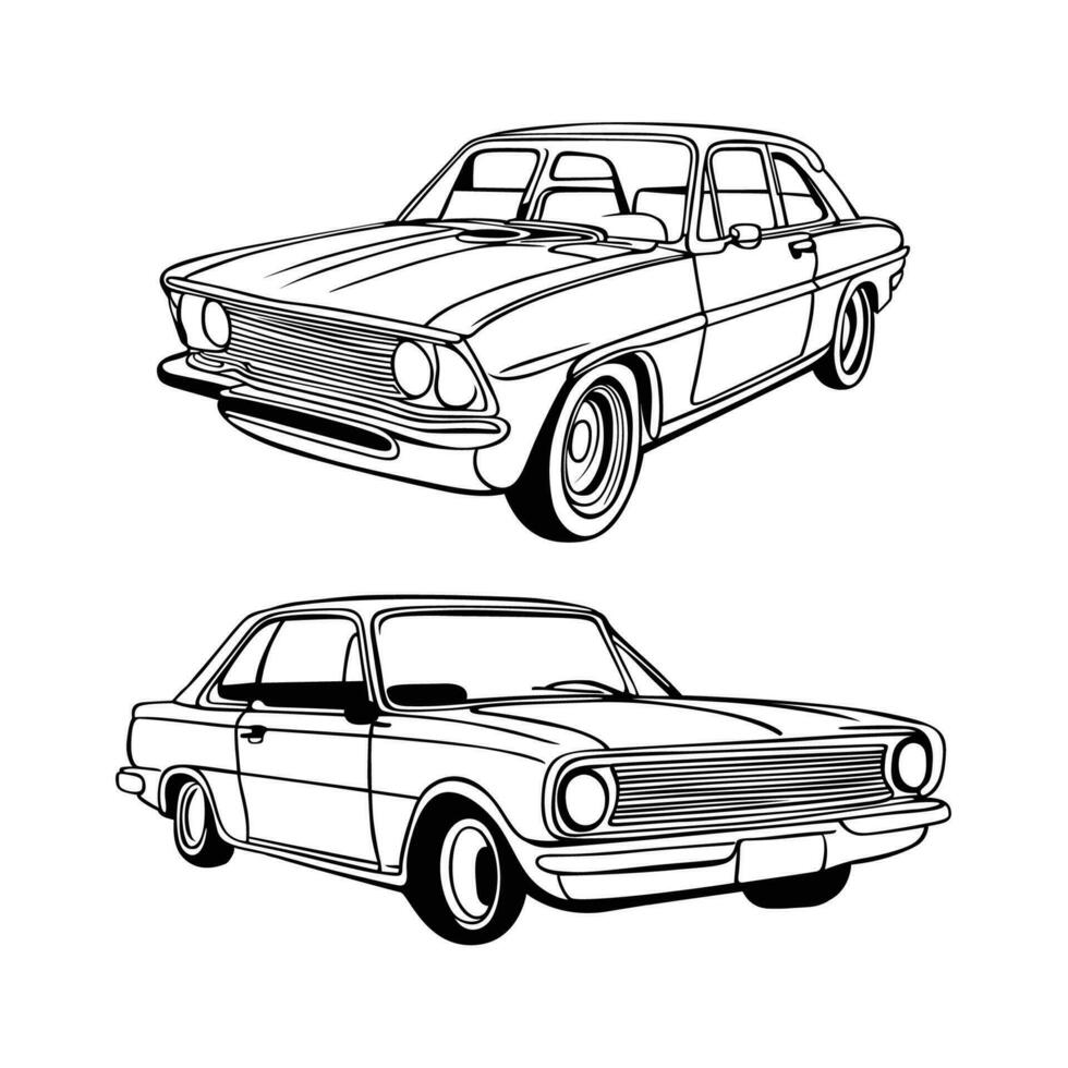 un automobile vecteur contour dessin