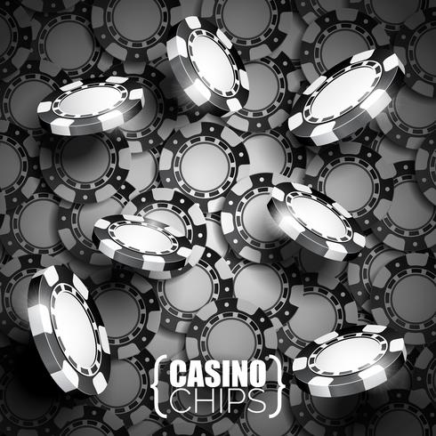 Illustration vectorielle sur un thème de casino avec des jetons noirs. vecteur