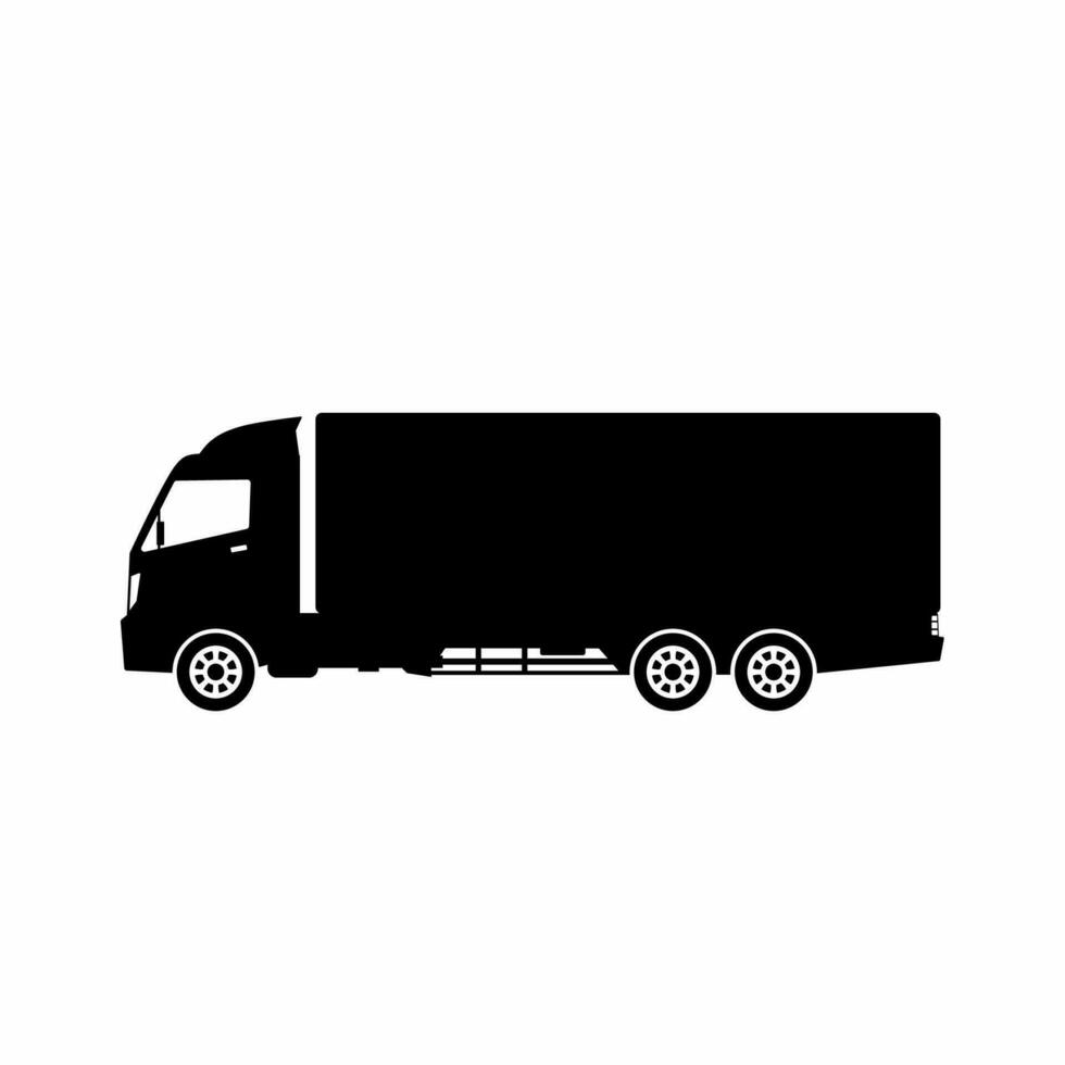 boîte un camion icône vecteur. expédition un camion silhouette pour icône, symbole et signe. boîte un camion pour expédition, transit, livraison, paquet ou transport vecteur