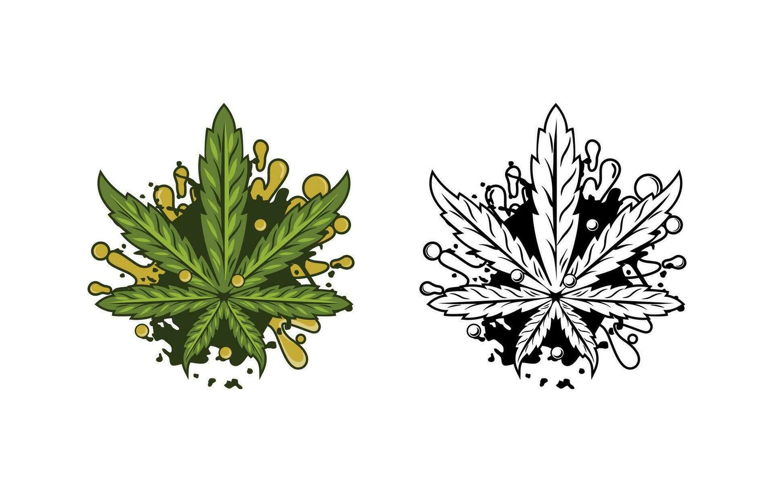 cannabis pétrole conception illustration vecteur