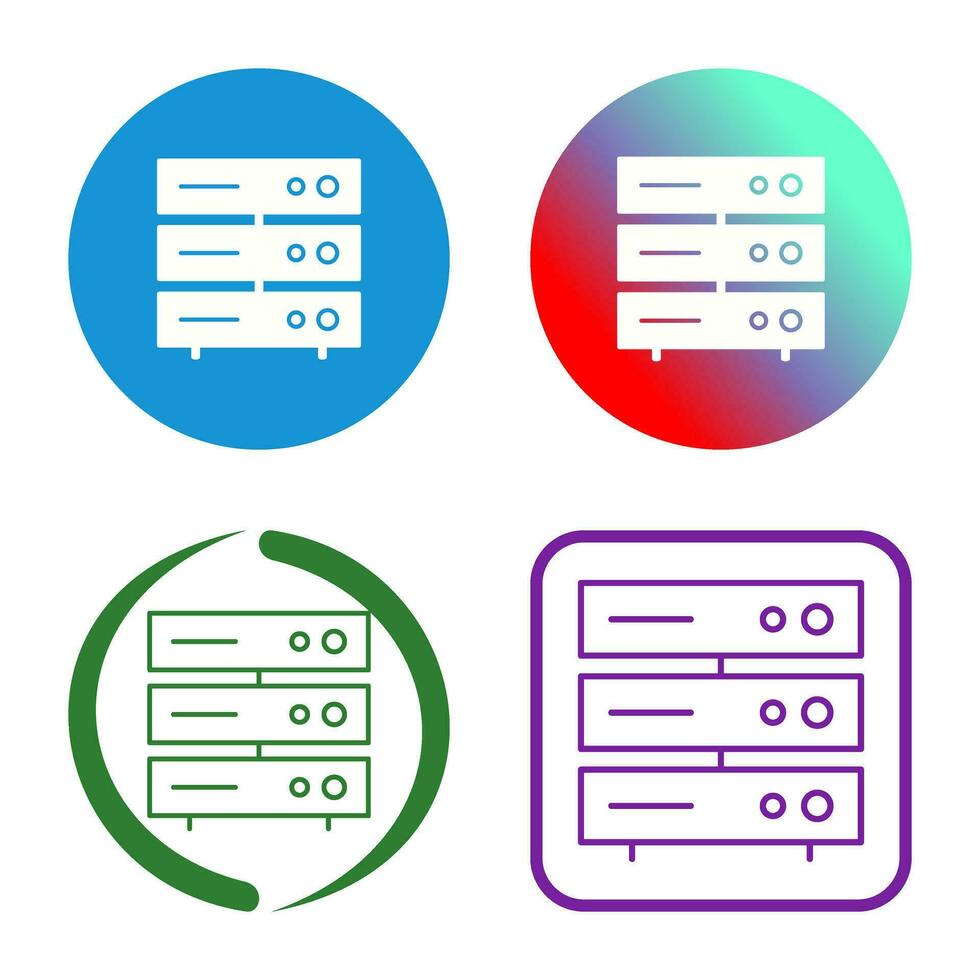 icône de vecteur de réseau de serveur unique