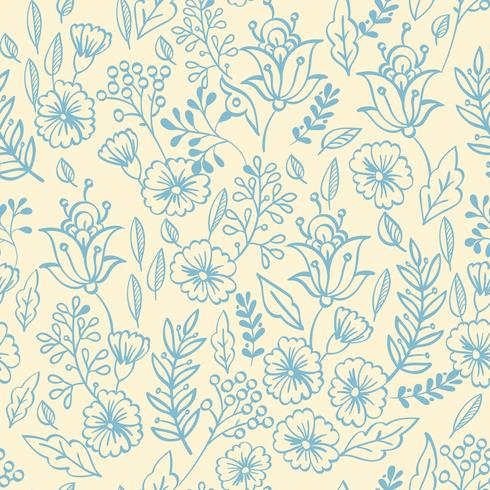 Vintage motif floral sans soudure vecteur