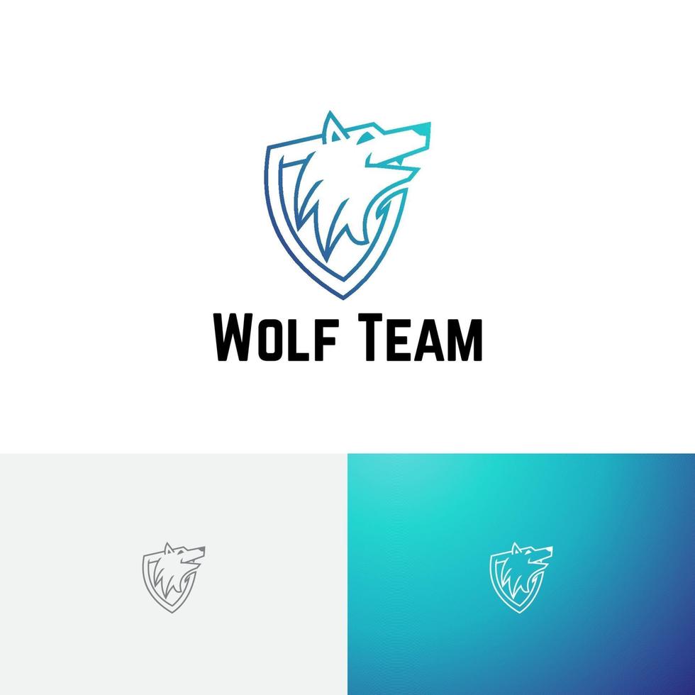 logo de l'équipe esport de jeu de bouclier de tête de loup sauvage vecteur