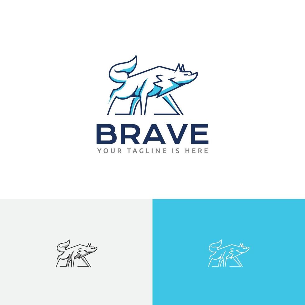 brave bête alpha wolf logo de la faune sauvage vecteur