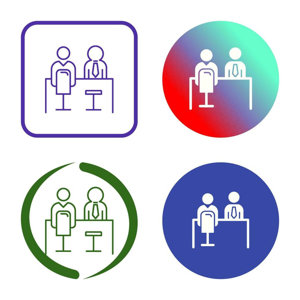 icône de vecteur d'entrevue d'employé