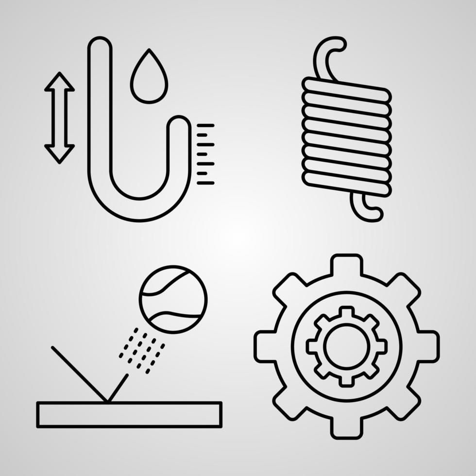 ensemble d'icônes du design plat en ligne mince de la physique vecteur