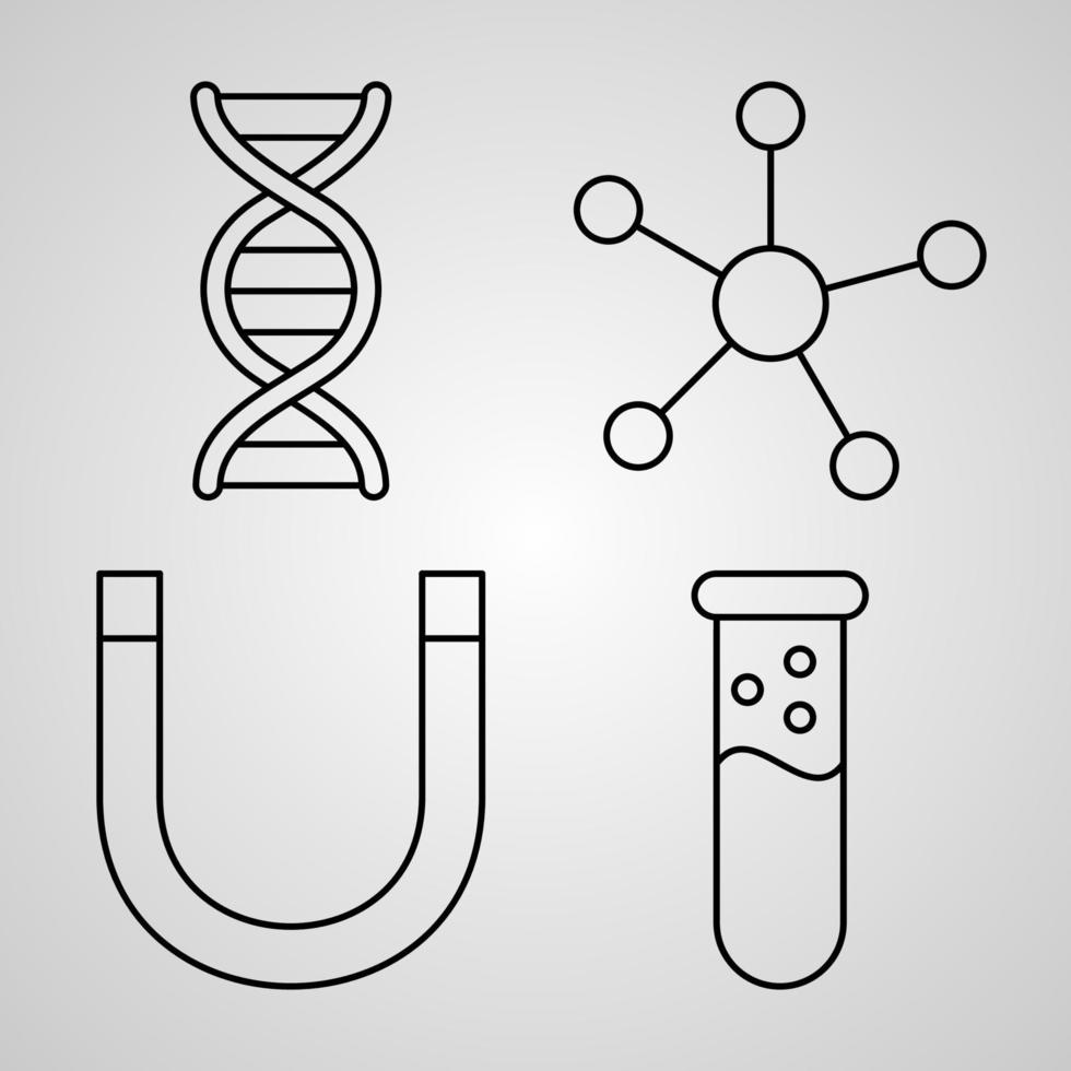 jeu d'icônes de chimie illustration vectorielle eps vecteur