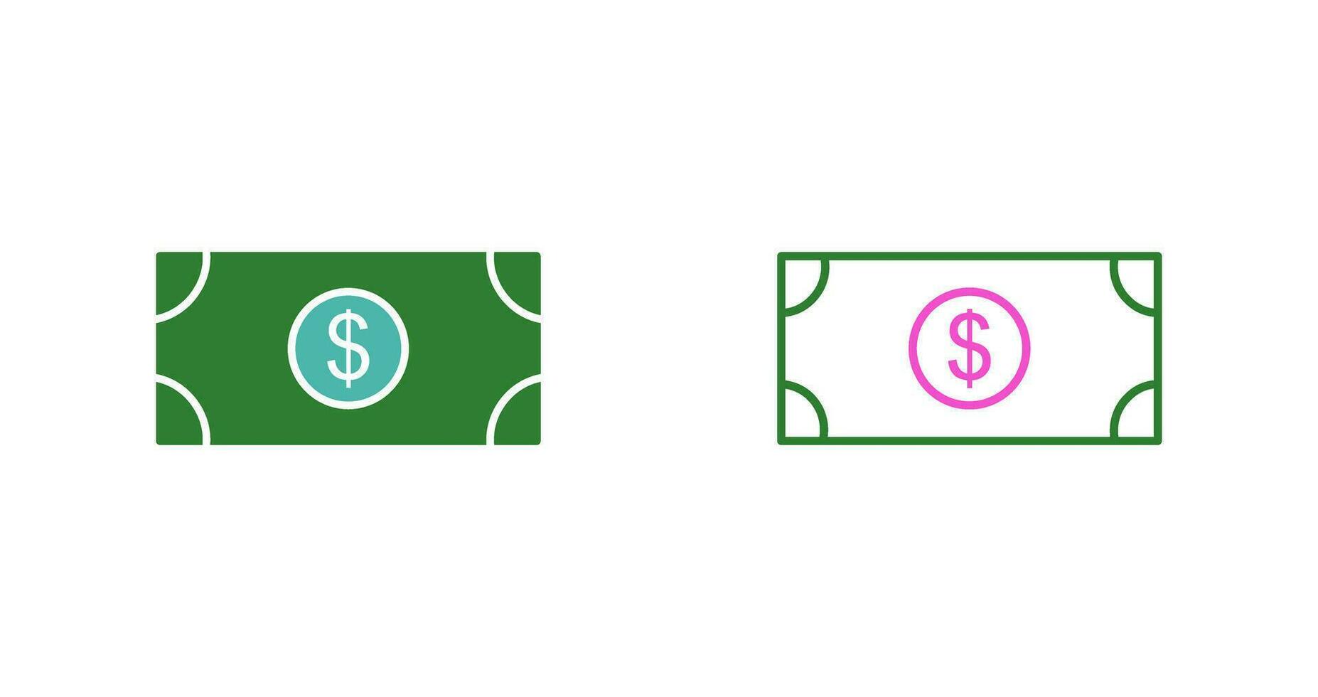 icône de vecteur de billet d'un dollar