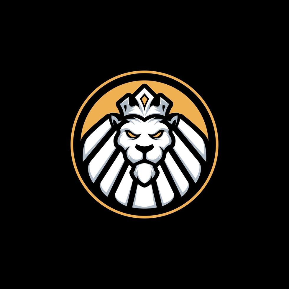 logo de mascotte de vecteur de tête de lion génial