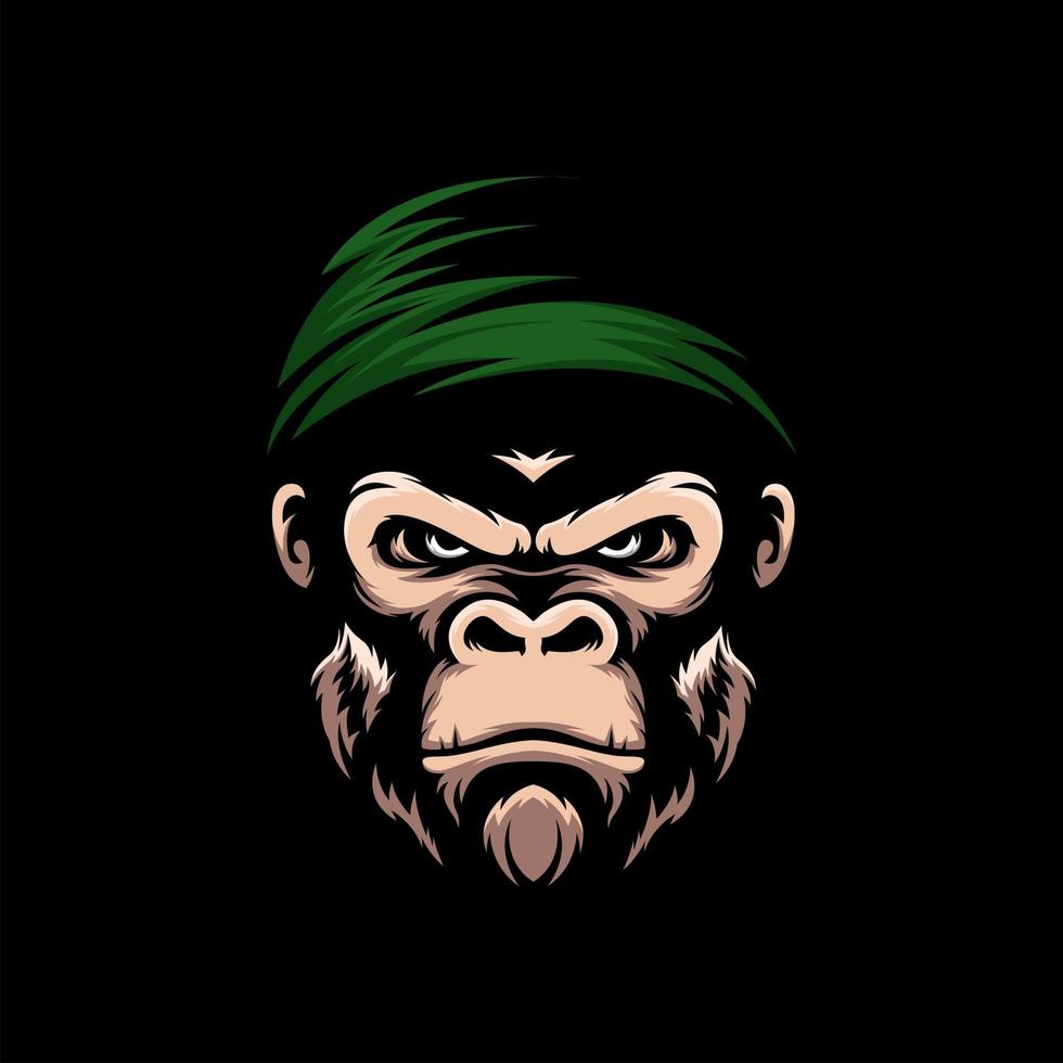 Super singe kong logo mascotte illustration vectorielle vecteur