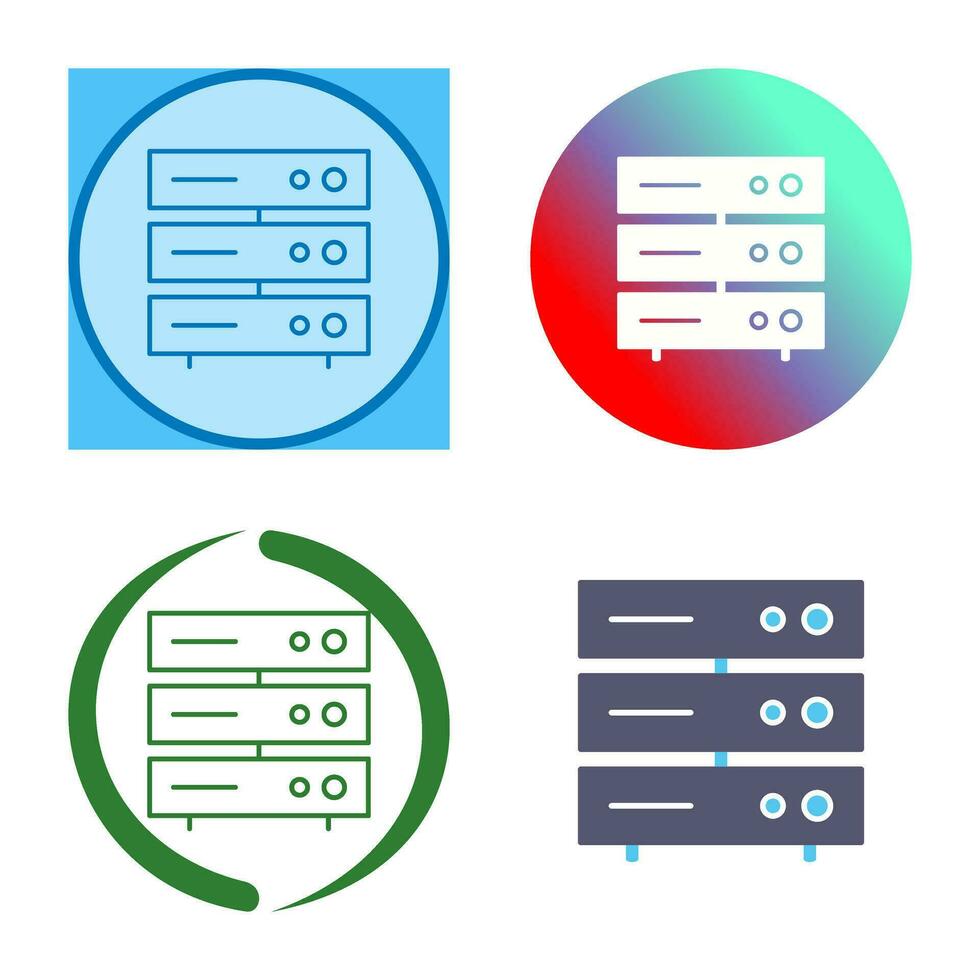 icône de vecteur de réseau de serveur unique