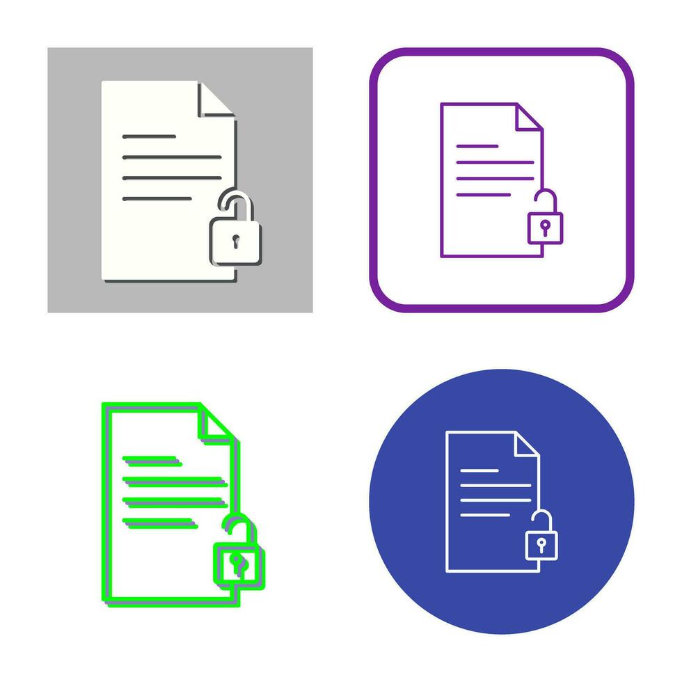 déverrouiller l'icône de vecteur de documents