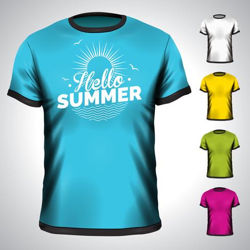 T-shirt de vecteur avec illustration de vacances d&#39;été.