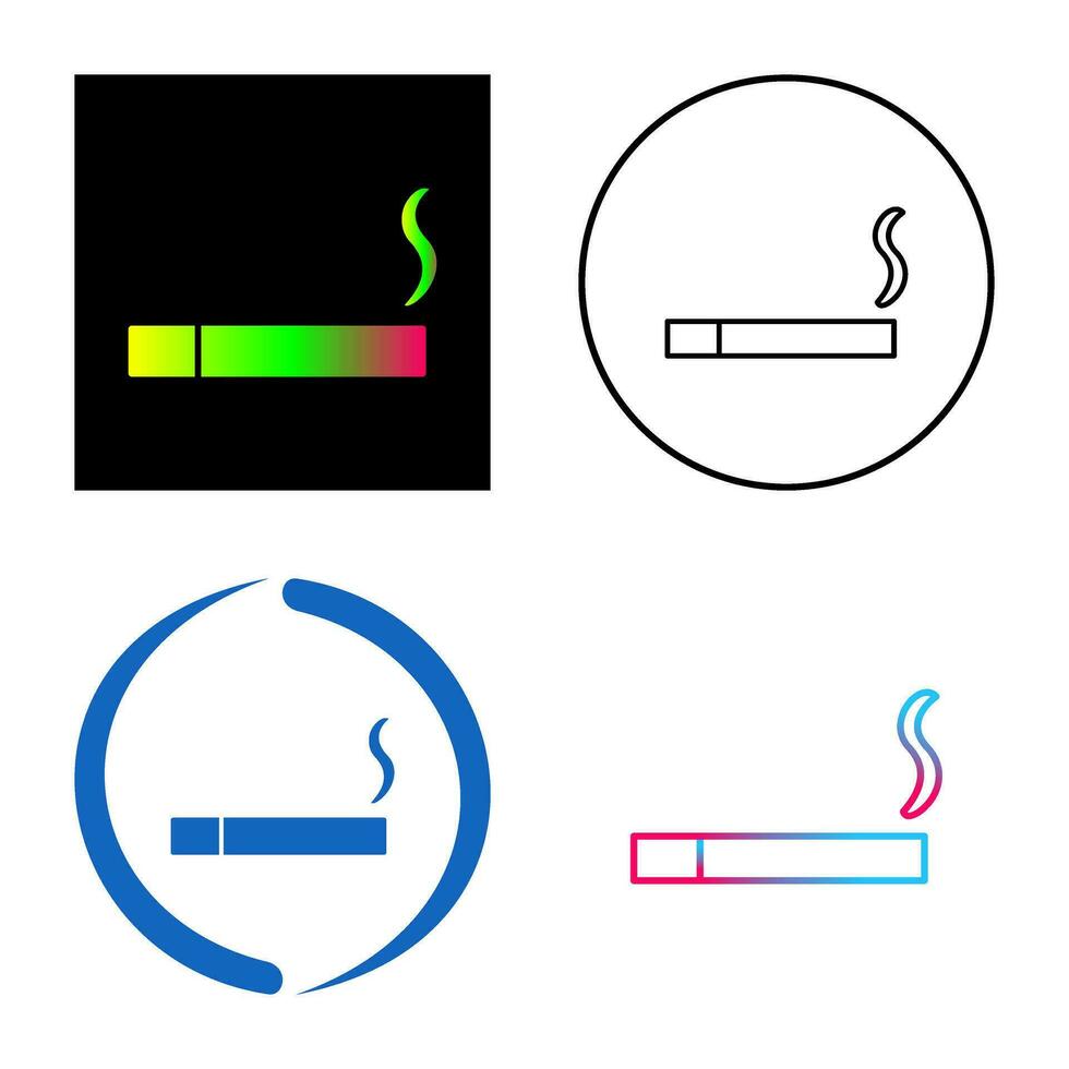 icône de vecteur de cigarette allumée unique