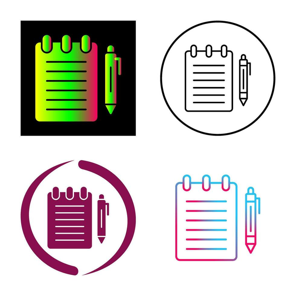 icône de vecteur de bloc-notes