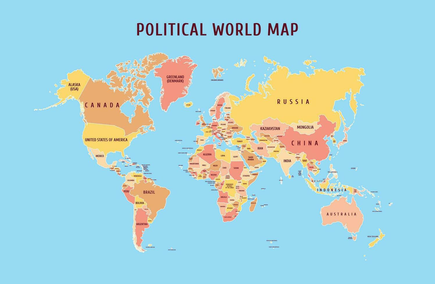vecteur politique carte de le monde