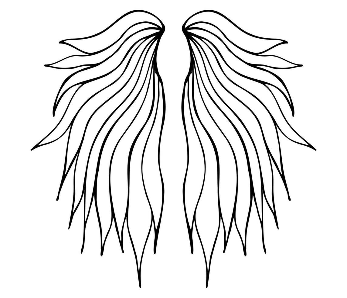 ailes de un abstrait forme avec une noir silhouette et tranchant volets vecteur