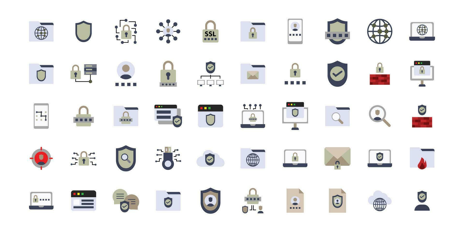 cyber Les données Sécurité pour site Internet, ui ux essentiel, symbole, présentation, graphique Ressources vecteur