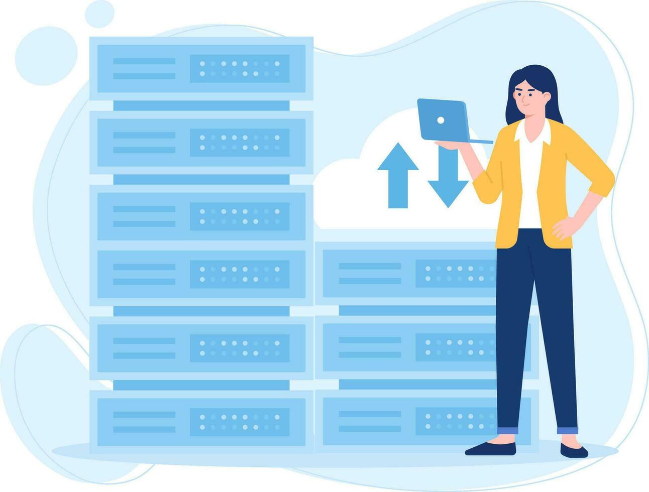 une femme Est-ce que sa posséder emploi une analyse concept plat illustration vecteur