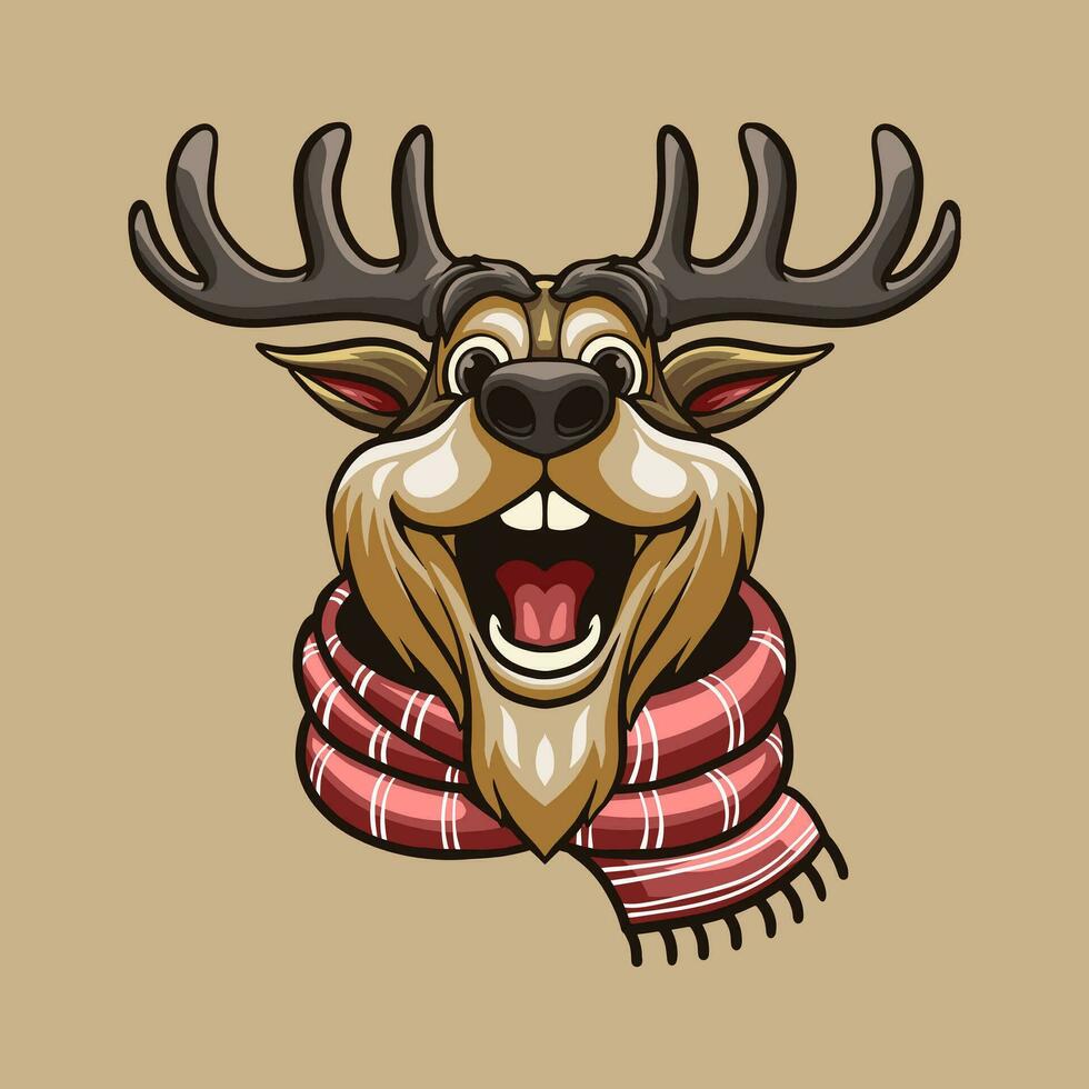 cerf Noël mascotte génial illustration pour votre l'image de marque affaires vecteur