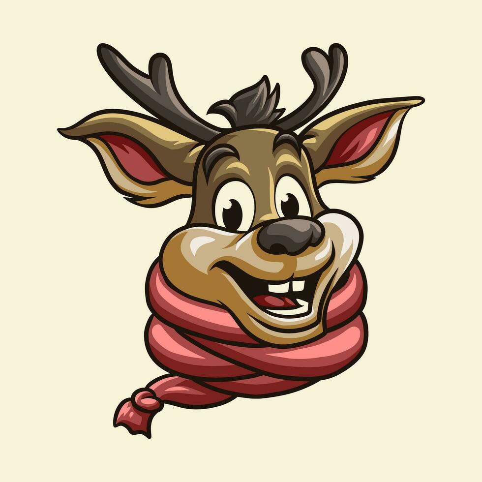 cerf Noël mascotte génial illustration pour votre l'image de marque affaires vecteur