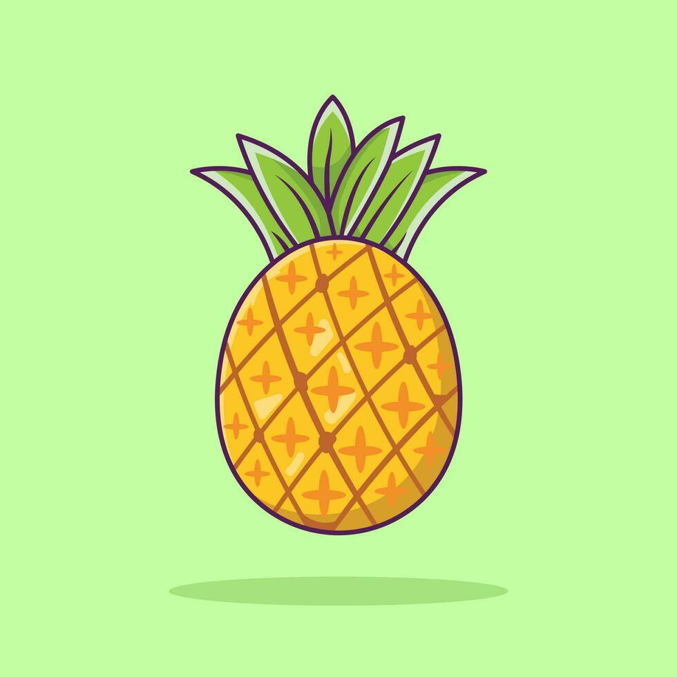 ananas fruit dessin animé vecteur icône illustration nourriture la nature icône concept isolé prime