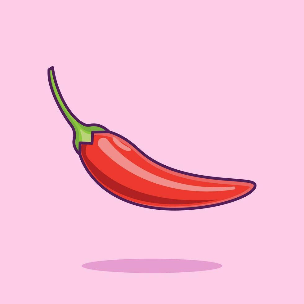 Chili dessin animé vecteur icône illustration nourriture la nature icône concept isolé prime