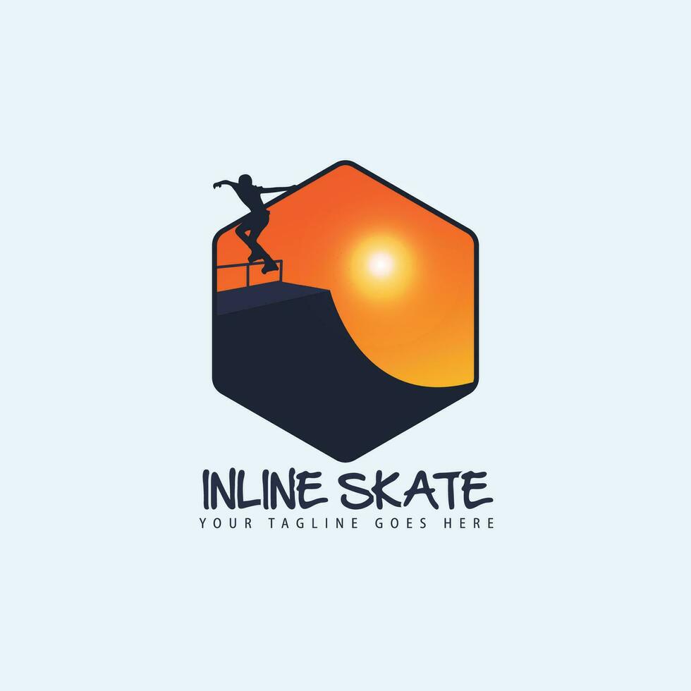 en ligne patinage logo vecteur