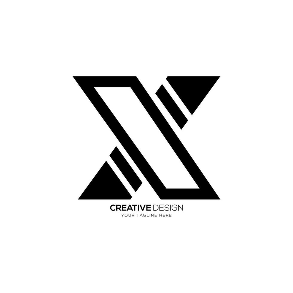 X lettre l'image de marque moderne unique forme avec jeu monogramme Créatif ligne art logo vecteur