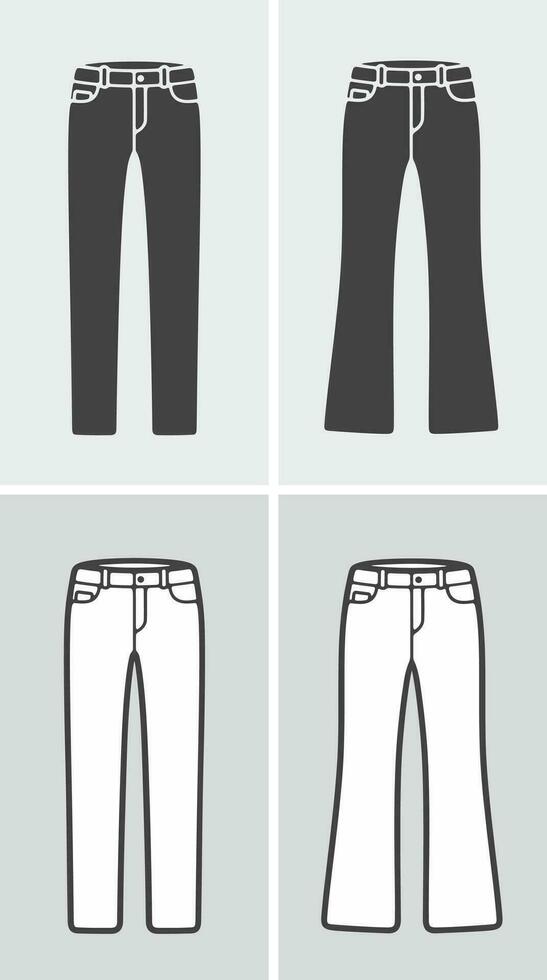 aux femmes et Pour des hommes sport pantalon. vêtements icône sur une Contexte. vecteur illustration.