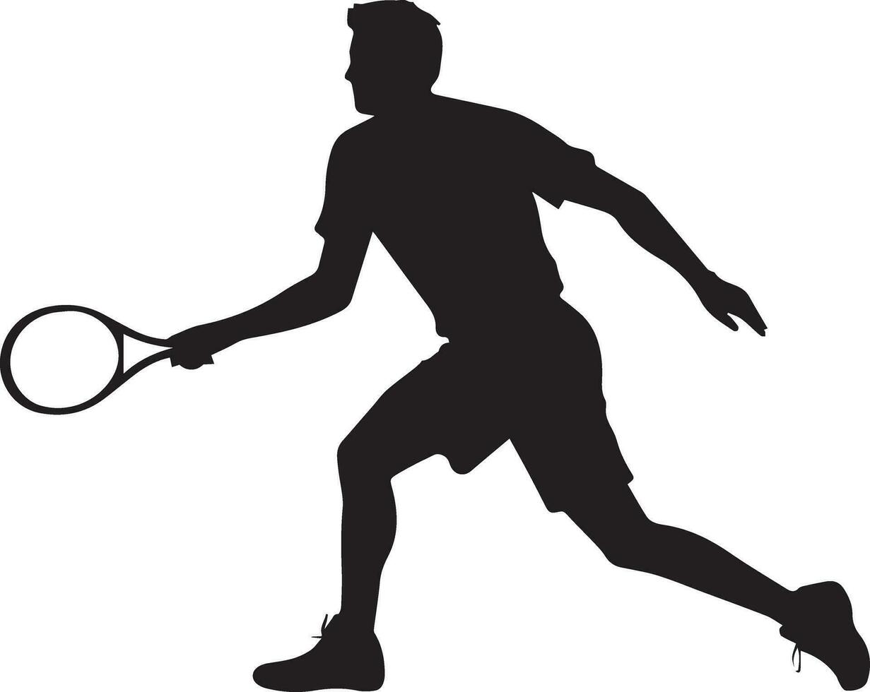 tennis joueur vecteur silhouette