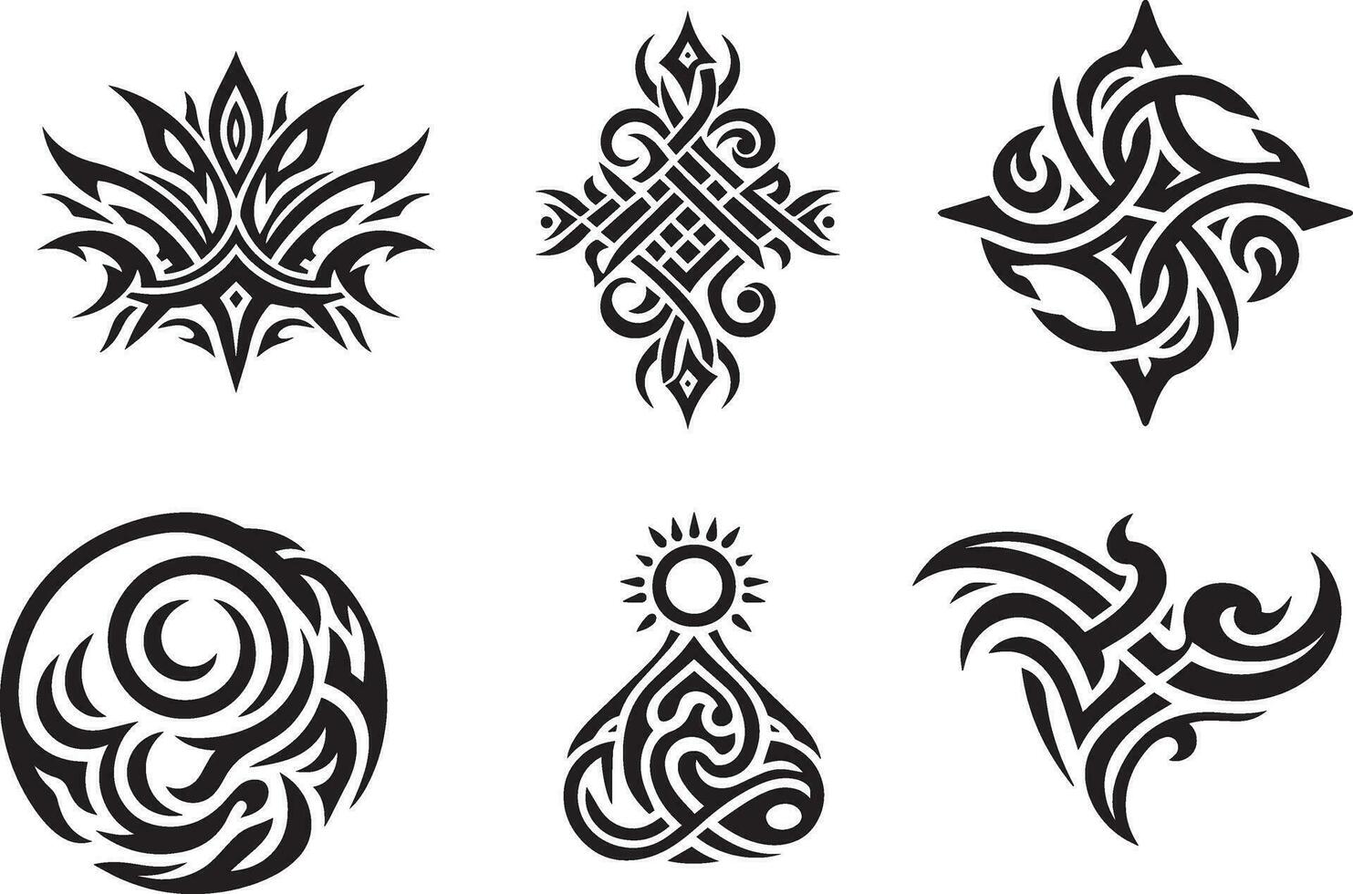 tribal tatouage conception vecteur art illustration 14